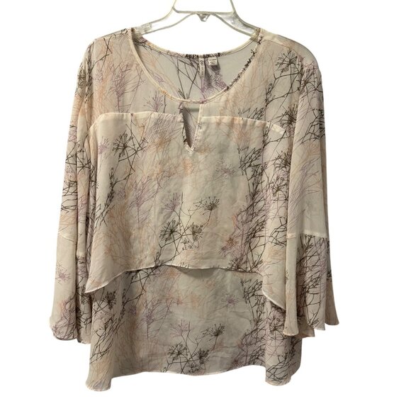 Cato Soft Botanical Print Layered Blouse Sz 22W multi blouse - Picture 1 of 11